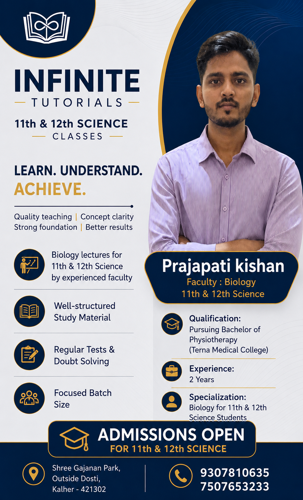 Prajapati Kishan Biology faculty poster